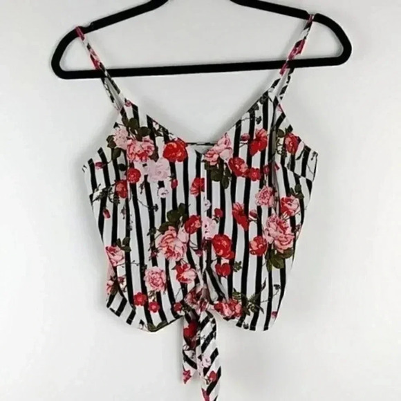 Leith Boho Cottagecore Striped Crop Top - Picture 8 of 11